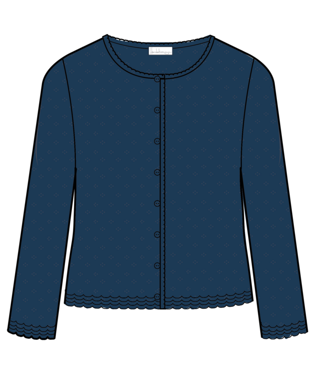 Heidekönigin •• bio-Katoenen ajour vest HOLA | indigo