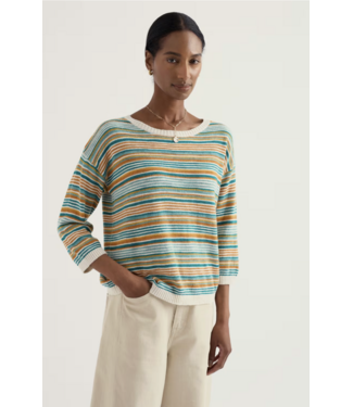 SEASALT CORNWALL •• Knavock Striped Jumper | Dittany Amber Multi
