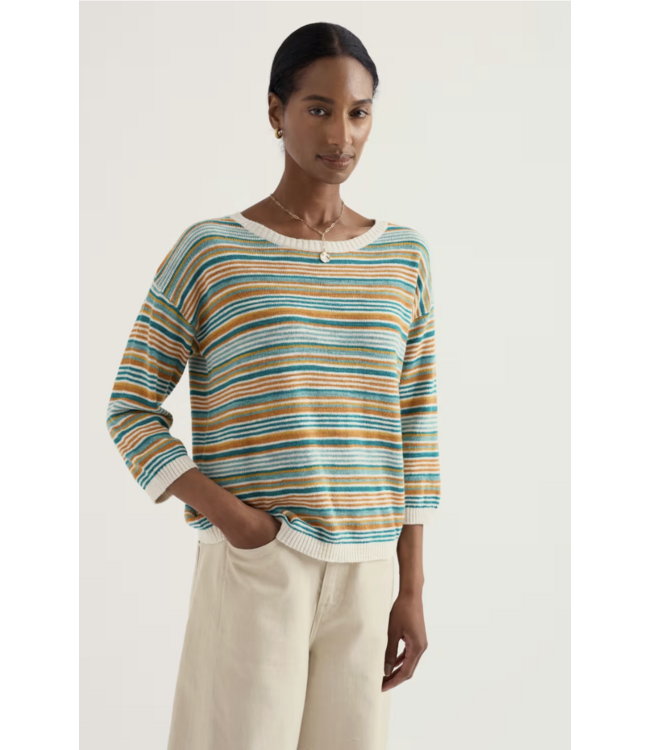 SEASALT CORNWALL •• Knavock Striped Jumper | Dittany Amber Multi