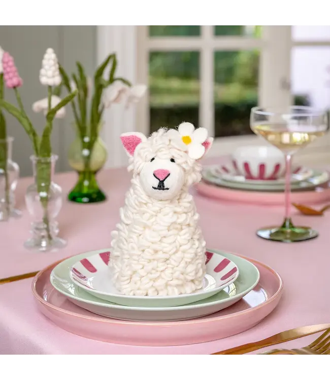 SJAAL MET VERHAAL  •• Decoratie Schaap met Margrietje