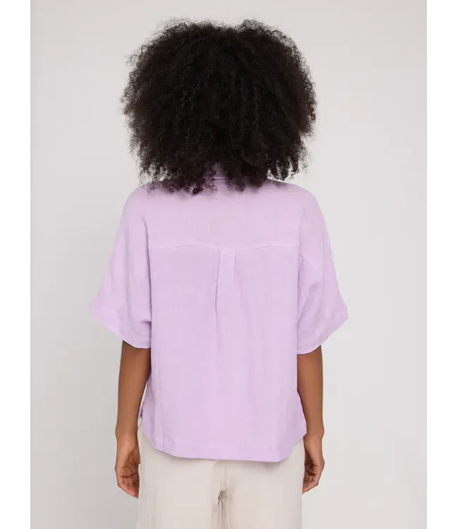MAZINE •• Short sleeve linen shirt | Bright Lavender