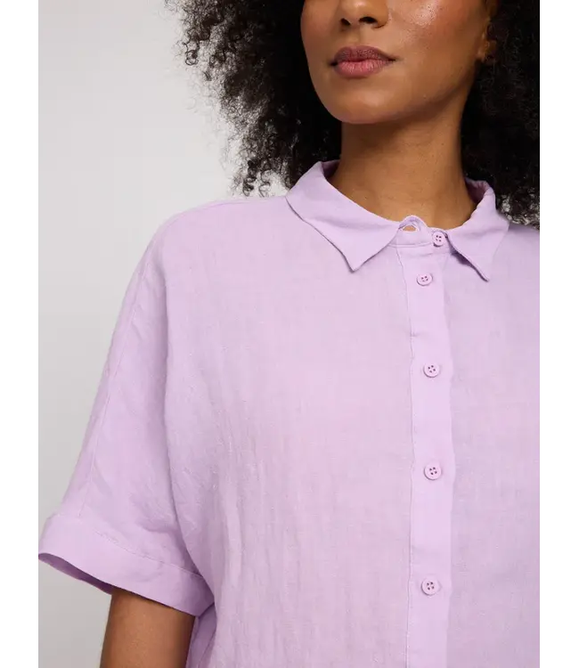 MAZINE •• Short sleeve linen shirt | Bright Lavender