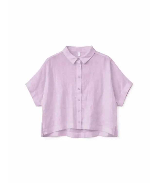 MAZINE •• Short sleeve linen shirt | Bright Lavender