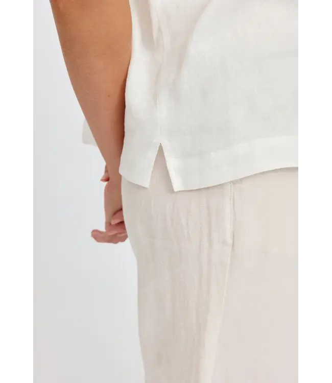 MAZINE •• Short sleeve linen shirt | Bright White