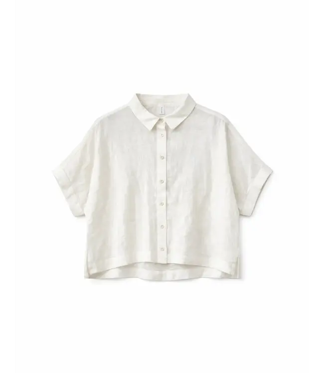 MAZINE •• Short sleeve linen shirt | Bright White