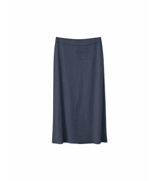 MAZINE •• Linen Midi Skirt | Ink Blue