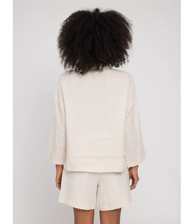 MAZINE •• 3/4 Sleeve Linen Shirt | Moon