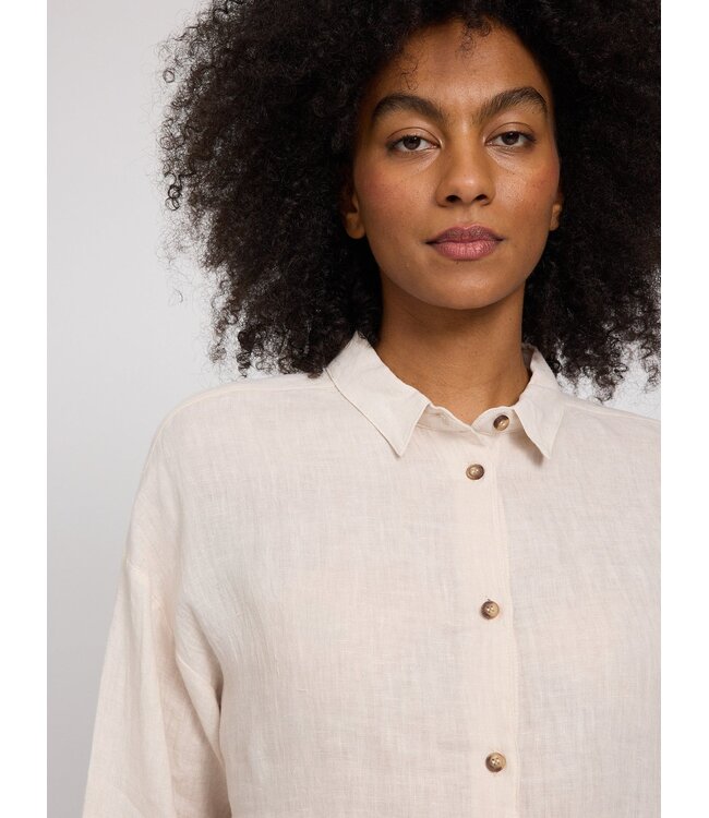 MAZINE •• 3/4 Sleeve Linen Shirt | Moon