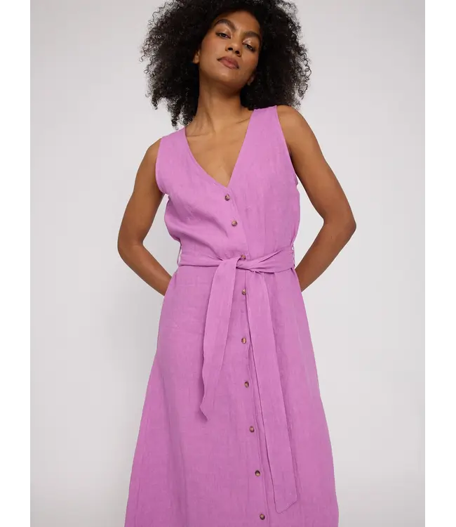 MAZINE •• Sleeveless linen maxi dress | violet Pink