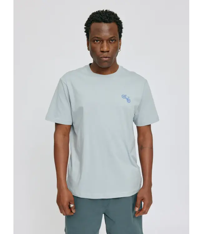 MAZINE •• Chest Print T-shirt | Ice Blue