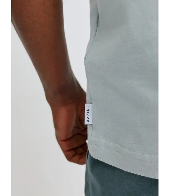 MAZINE •• Chest Print T-shirt | Ice Blue
