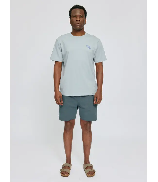 MAZINE •• Chest Print T-shirt | Ice Blue