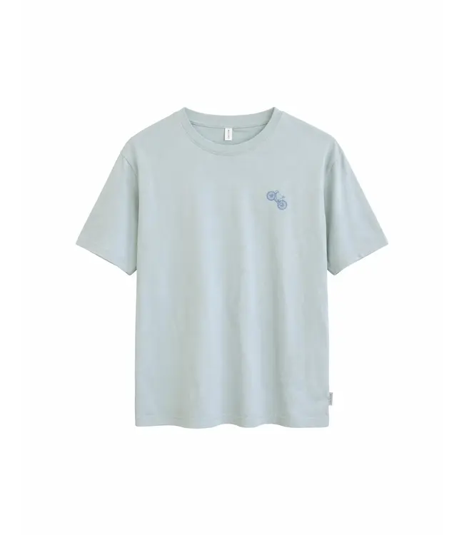 MAZINE •• Chest Print T-shirt | Ice Blue