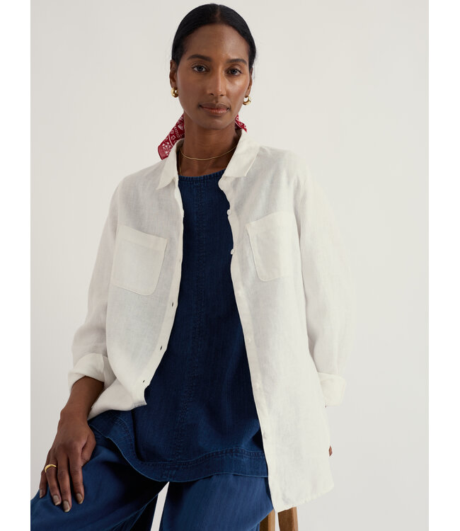 SEASALT CORNWALL ••. Linnen blouse Hazel Brand | Chalk