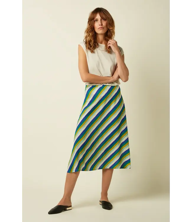 KING LOUIE •• Juno Midi Skirt Cliff | Mazarine
