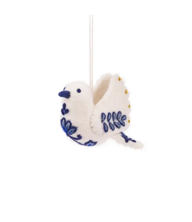 SJAAL MET VERHAAL  •• Hanger Vredesduif Delfts Blauw