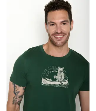 GREENBOMB •• T-shirt Bear Canoe Guide | Bottle Green