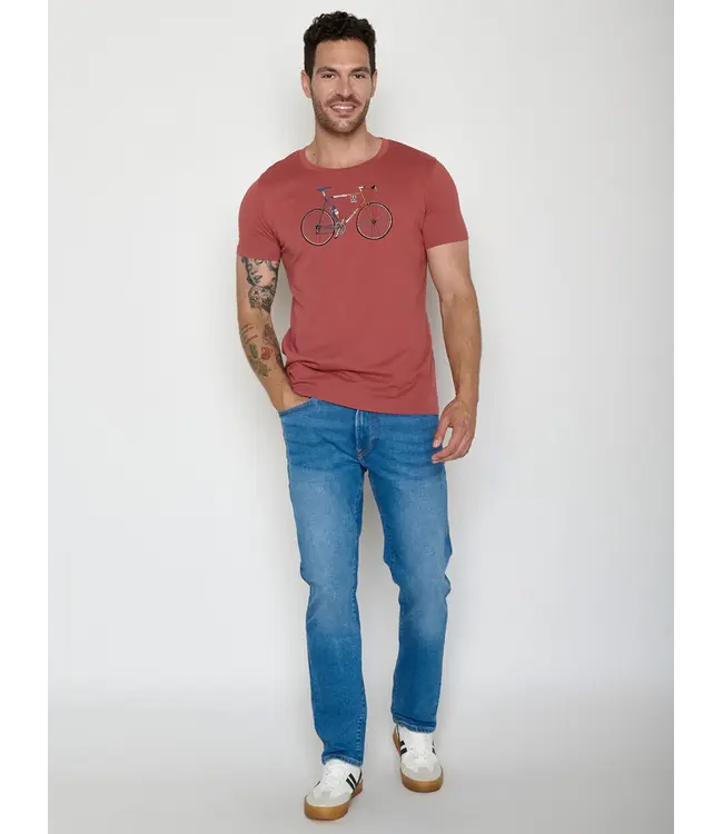 GREENBOMB •• T-shirt Bike Jacques Guide | Sunset Red
