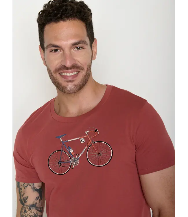GREENBOMB •• T-shirt Bike Jacques Guide | Sunset Red