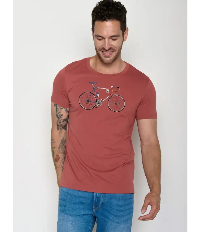 GREENBOMB •• T-shirt Bike Jacques Guide | Sunset Red