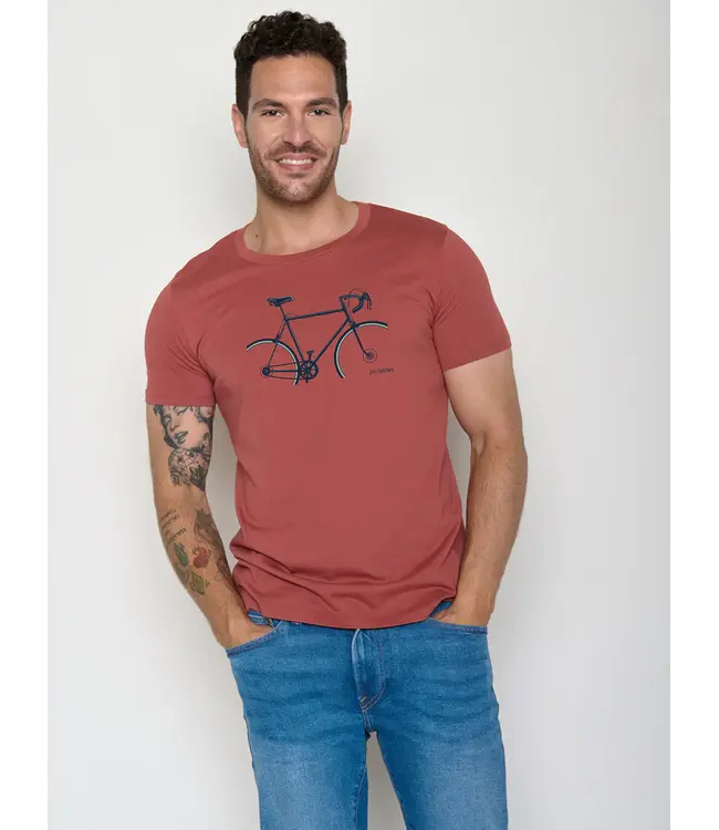 GREENBOMB •• T-shirt Bike Crop Guide | Sunset Red