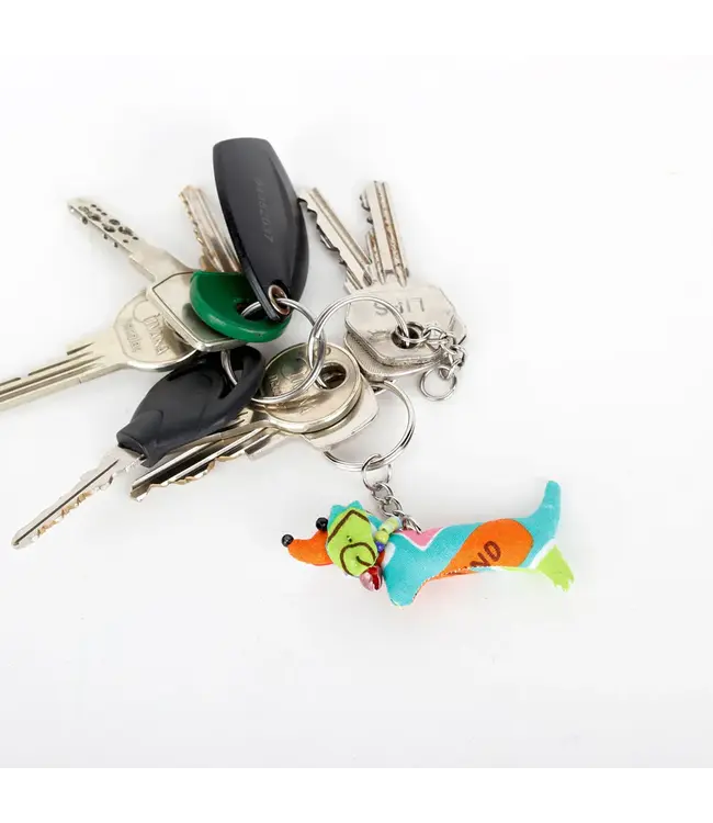 SJAAL MET VERHAAL  •• Sleutelhanger Teckel | in 2 formaten