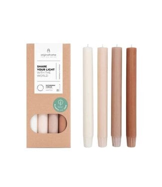 Original Home •• Vegan Dinner Candles Set 4 | Earthy Browns