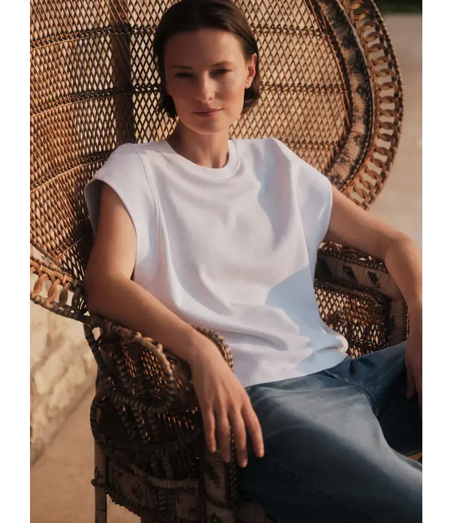 LANIUS •• Short sleeve sweatshirt GOTS | White