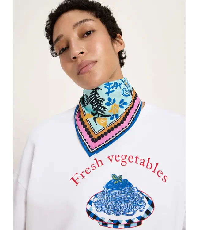 LANIUS •• Sjaal GOTS uit biologisch katoen | Print Paisley Mint