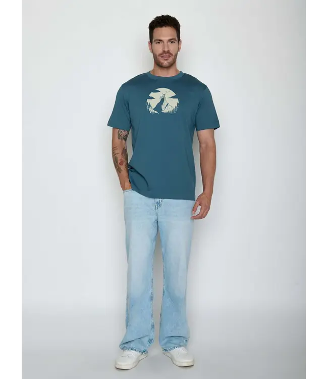 GREENBOMB •• T-shirt Nature Clouds Ride Fusion | Tidal Blue