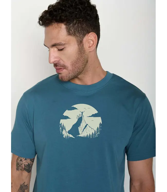 GREENBOMB •• T-shirt Nature Clouds Ride Fusion | Tidal Blue
