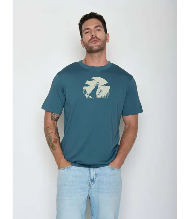 GREENBOMB •• T-shirt Nature Clouds Ride Fusion | Tidal Blue
