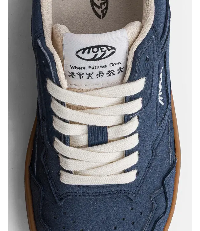 MoEa •• Origin Full Blue Suede Sneaker Mushroom