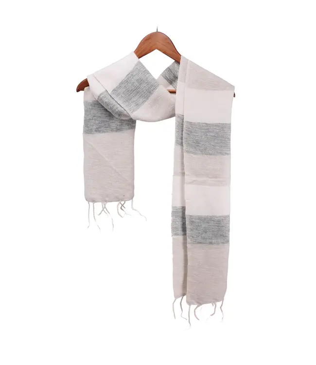 SJAAL MET VERHAAL  •• Kleine sjaal Creme Grijs