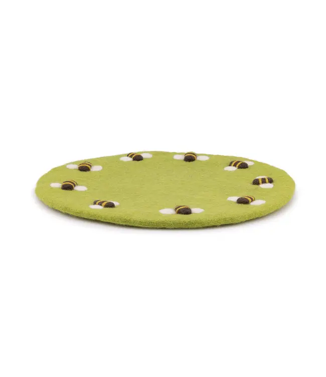 SJAAL MET VERHAAL  •• Onderzetter 35 cm Groen met Bijtjes