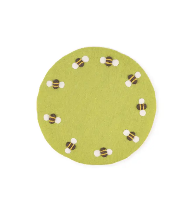 SJAAL MET VERHAAL  •• Onderzetter 35 cm Groen met Bijtjes