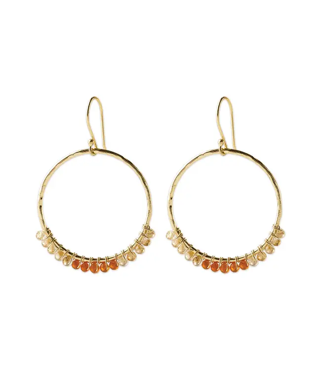 A BEAUTIFUL STORY •• Emerging Citrine Carnelian Oorbellen Goud
