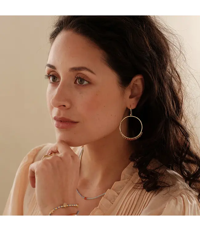 A BEAUTIFUL STORY •• Emerging Citrine Carnelian Oorbellen Goud