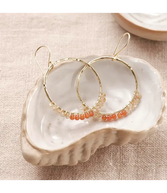 A BEAUTIFUL STORY •• Emerging Citrine Carnelian Oorbellen Goud