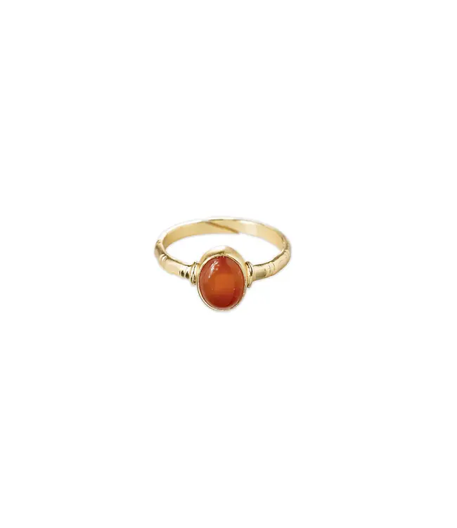 A BEAUTIFUL STORY •• Certain Carnelian Ring Goud verguld