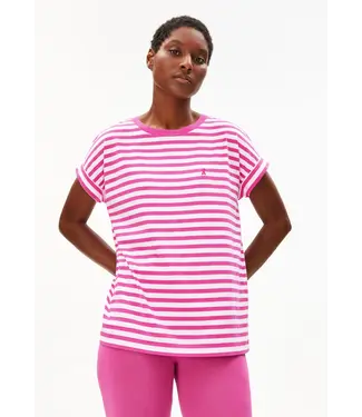 ARMEDANGELS •• Shirt IDAARA STRIPES | white - very berry