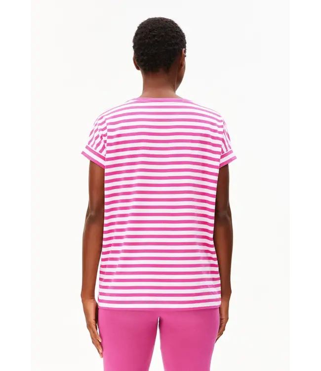 ARMEDANGELS •• Shirt  IDAARA STRIPES | white - very berry