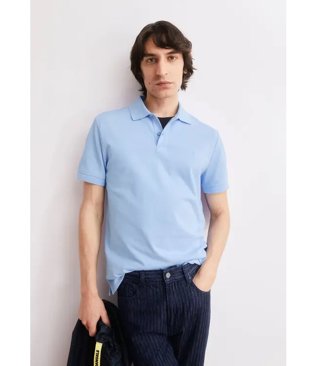 ARMEDANGELS •• Heren polo MAARIO | Wedgwood