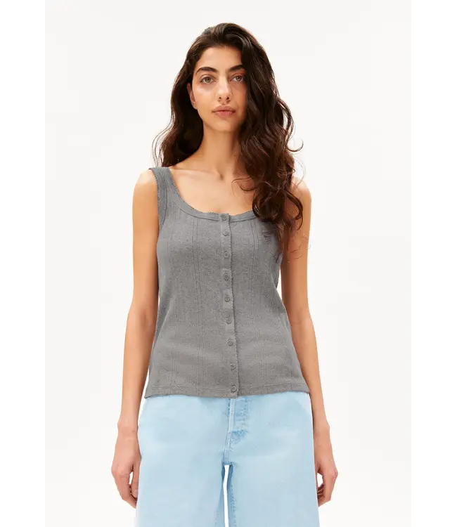 ARMEDANGELS •• pointelle top | silver melange