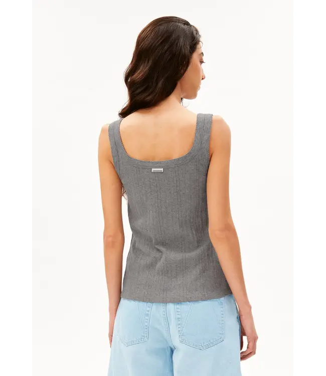 ARMEDANGELS •• pointelle top | silver melange