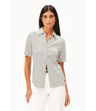 ARMEDANGELS •• nalitaa stripe blouse | oatmilk-black