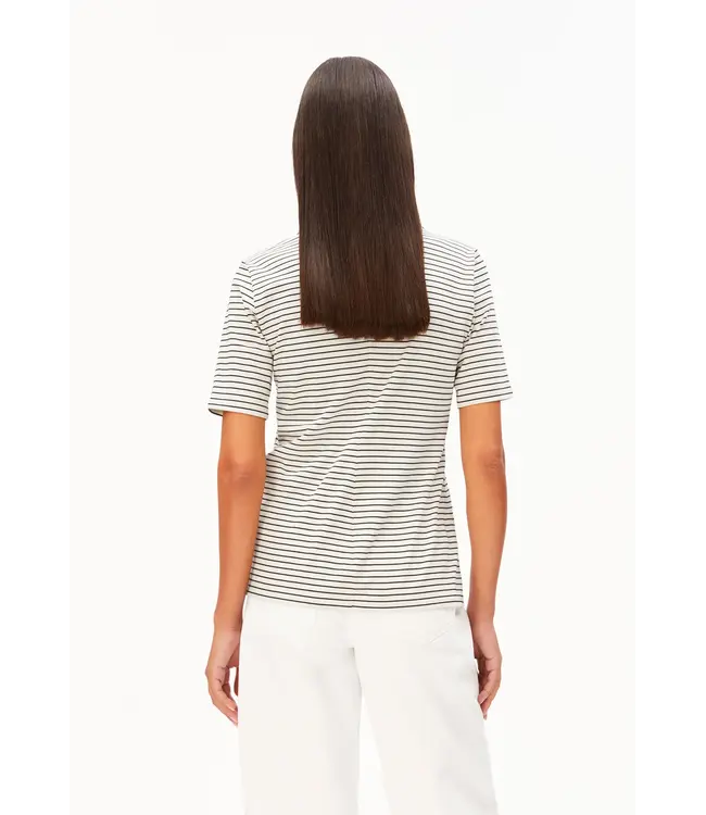 ARMEDANGELS •• nalitaa stripe blouse | oatmilk-black
