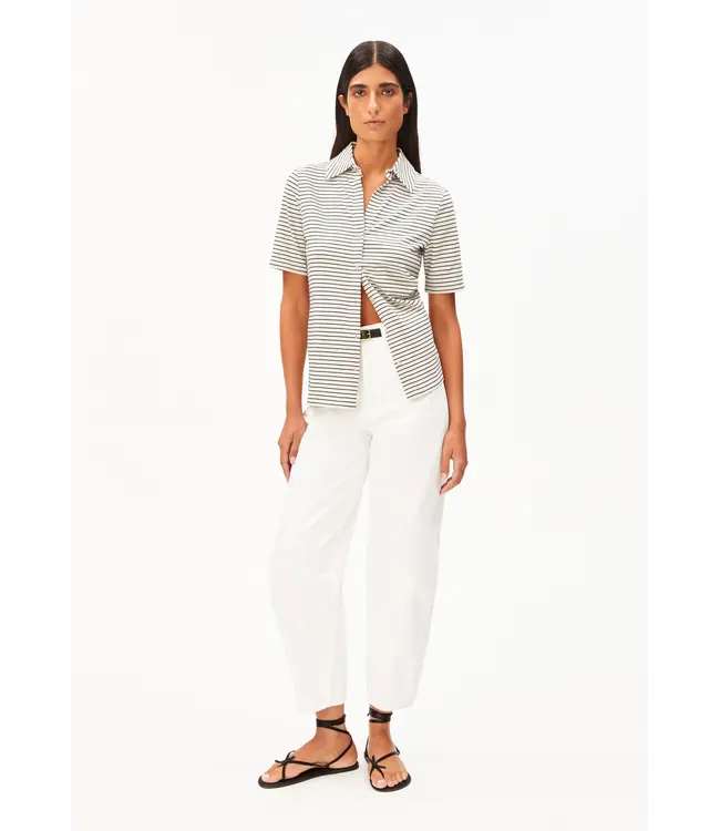 ARMEDANGELS •• nalitaa stripe blouse | oatmilk-black