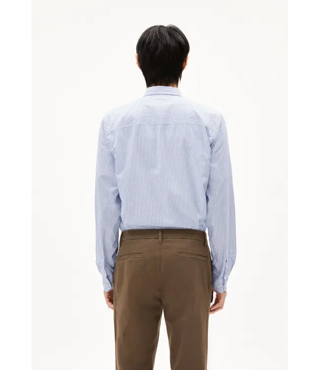 ARMEDANGELS •• quaasa stripe longsleeve shirt | white-dark morning