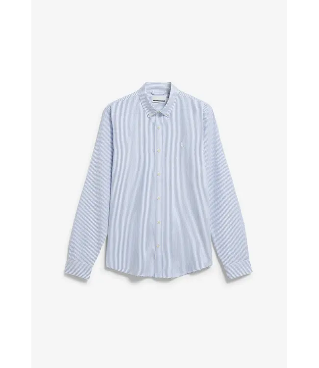 ARMEDANGELS •• quaasa stripe longsleeve shirt | white-dark morning